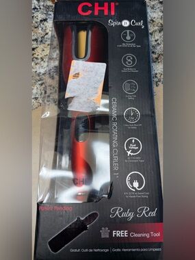 CHI spin n curl ceramic rotating curler 1”- open box new
